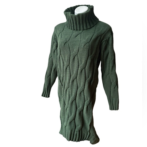 STITCHDROP Chenille Cable Knit Sweater Dress, Sz M - Picture 5 of 15